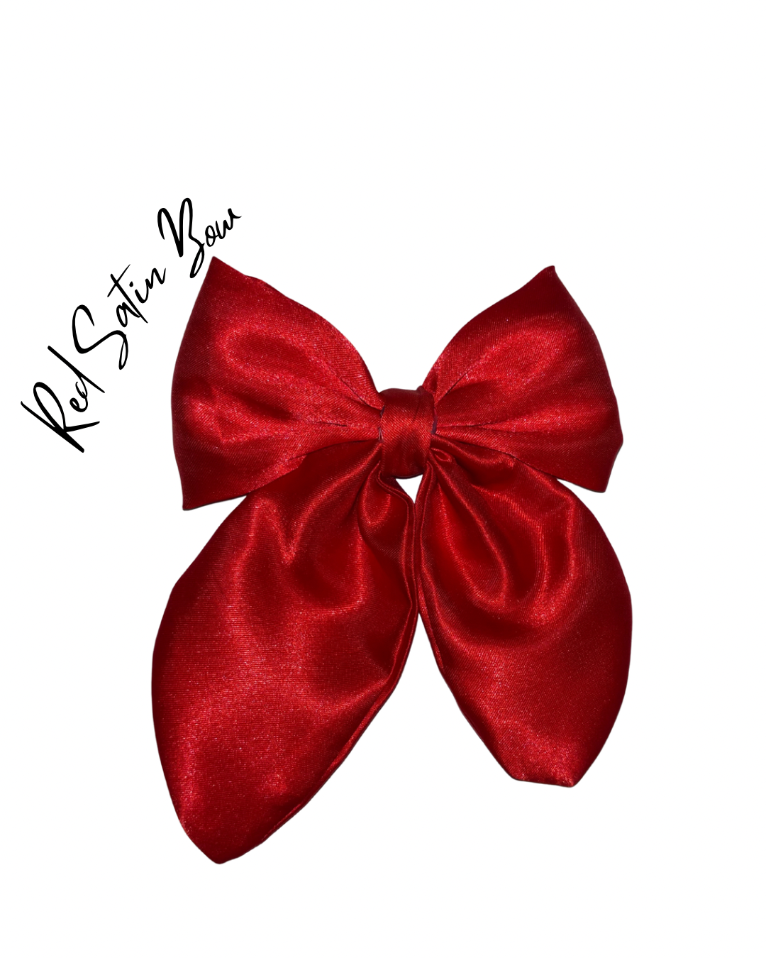 Red Satin Bow Hair Clip