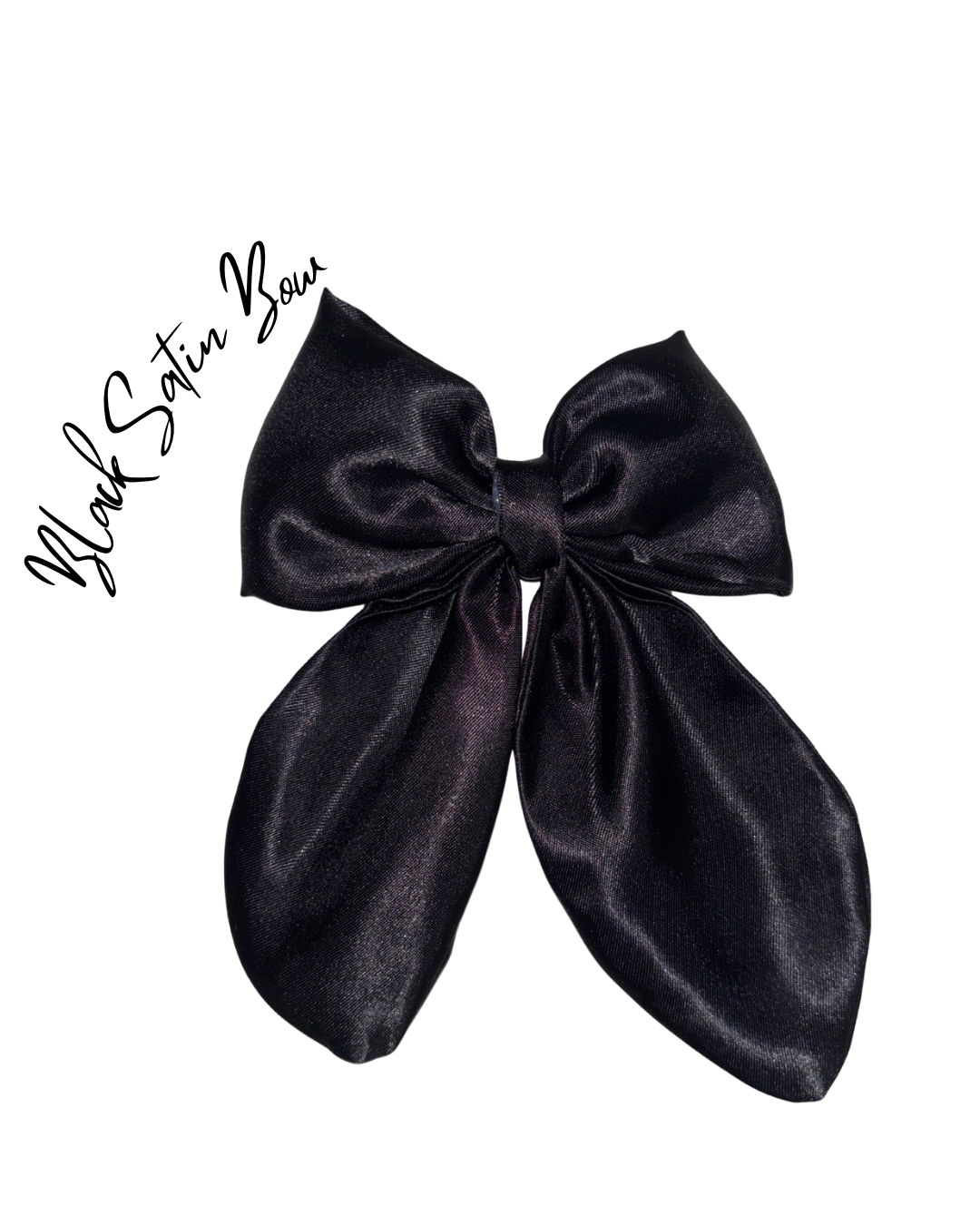 Black Satin Bow Hair Clip