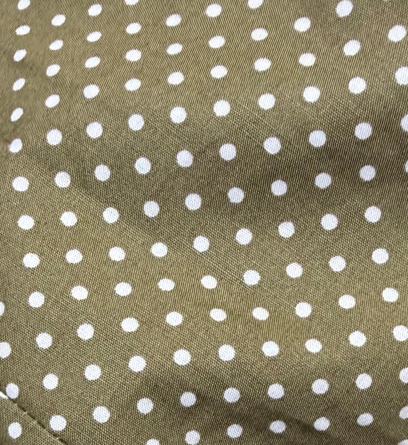 Olive polkadot scrunchie