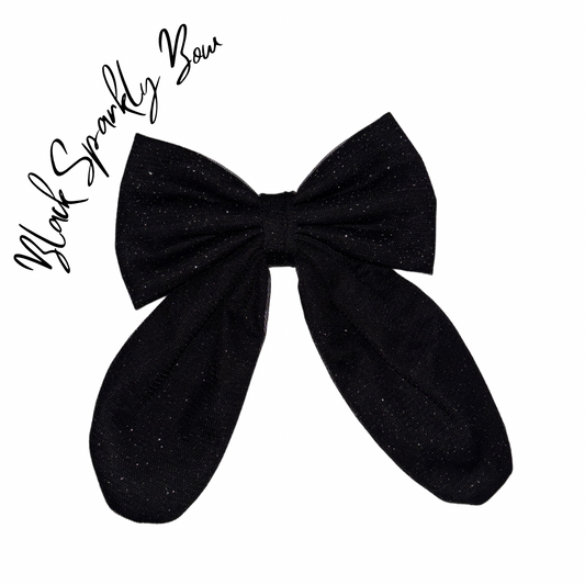 Black Sparkly Bow Hair Clip