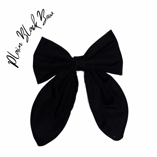 Plain Black Bow Hair Clip