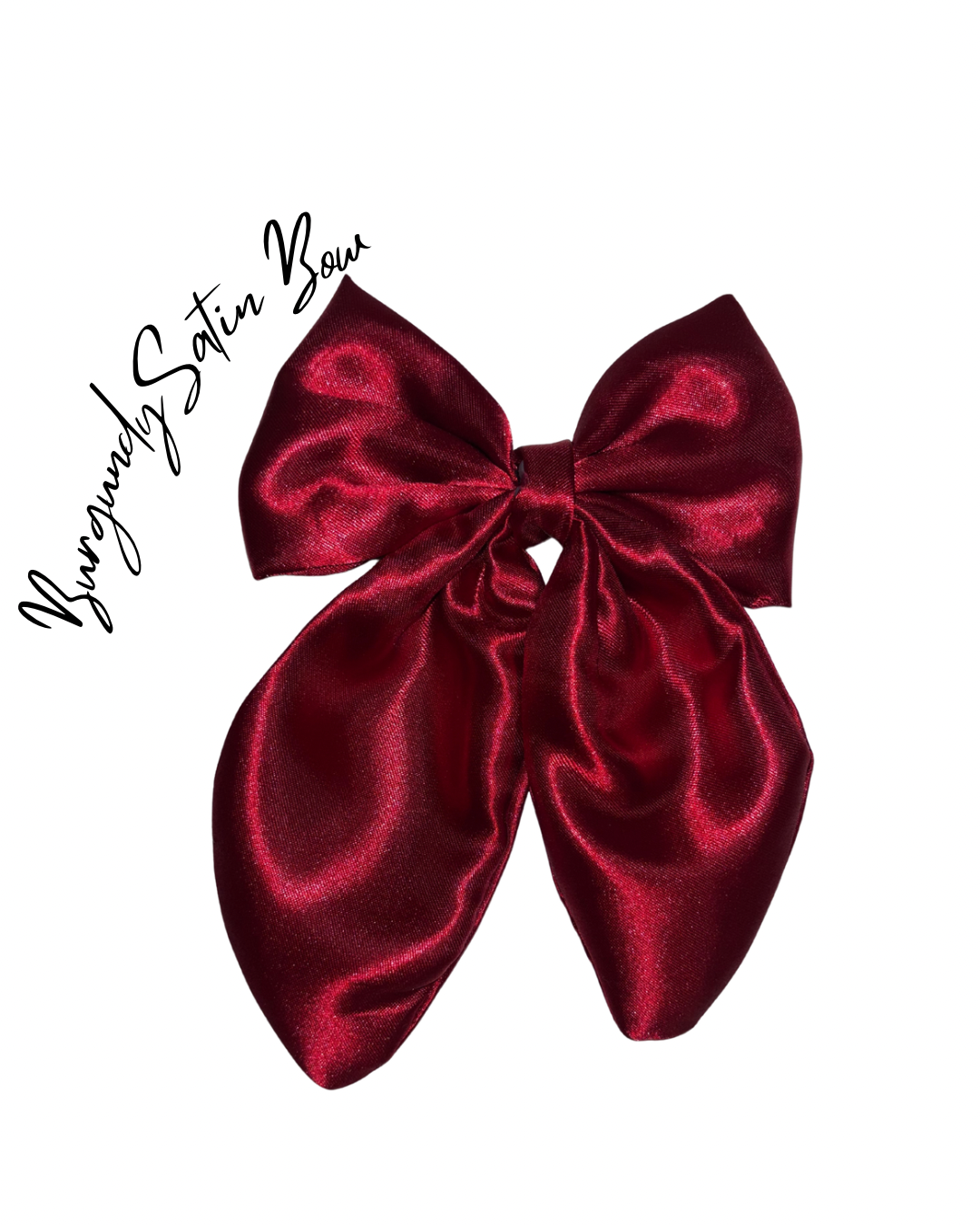 Burgundy Satin Bow Hair Clip