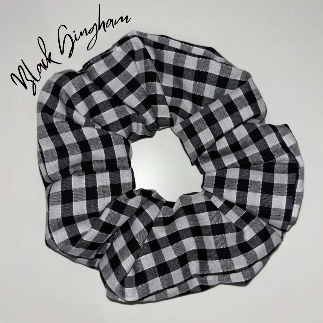 Black Gingham Scrunchie