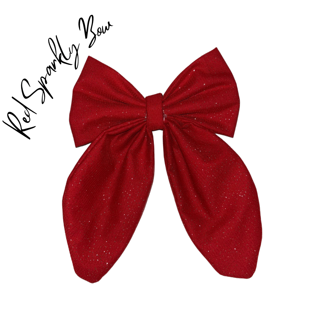 Red Sparkly Bow Hair Clip