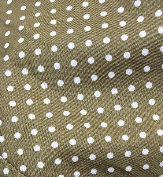 Olive polkadot scrunchie