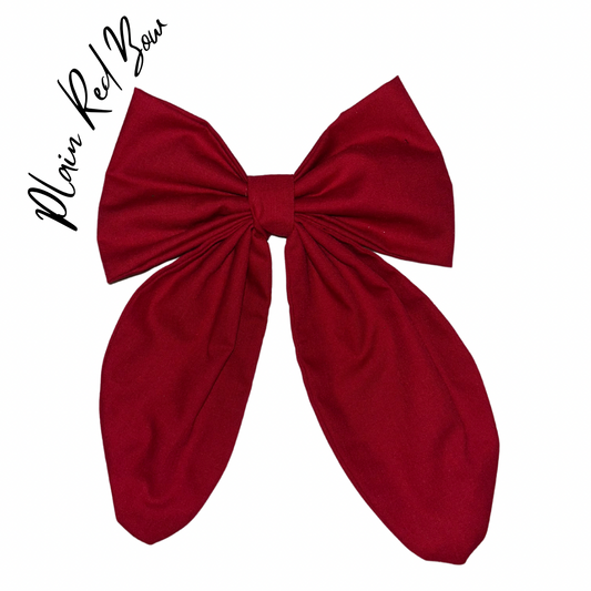 Plain Red Bow Hair Clip
